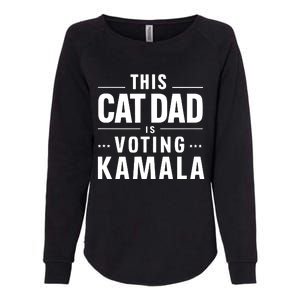 Cat Dad Voting For Kamala President Harris 2024 Vote Blue Womens California Wash Sweatshirt