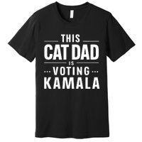 Cat Dad Voting For Kamala President Harris 2024 Vote Blue Premium T-Shirt