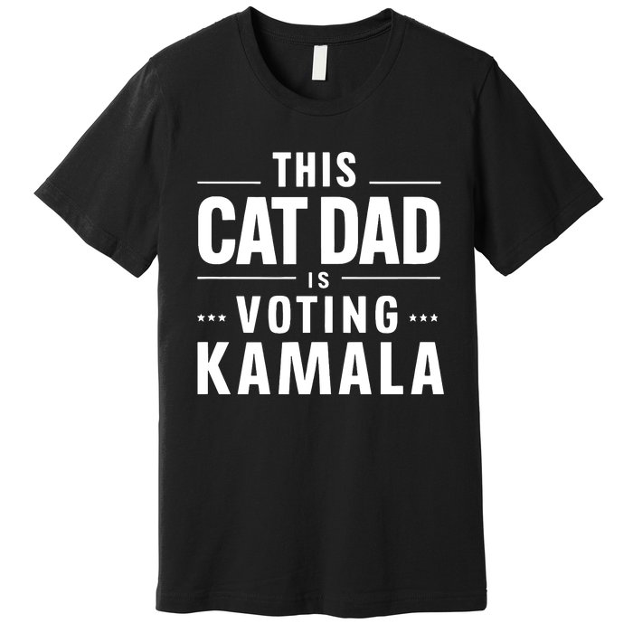 Cat Dad Voting For Kamala President Harris 2024 Vote Blue Premium T-Shirt