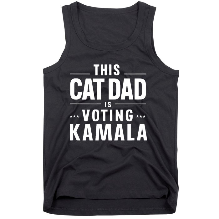 Cat Dad Voting For Kamala President Harris 2024 Vote Blue Tank Top