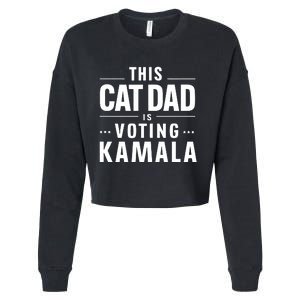 Cat Dad Voting For Kamala President Harris 2024 Vote Blue Cropped Pullover Crew