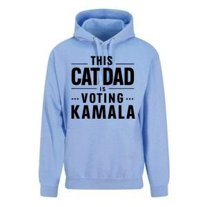 Cat Dad Voting For Kamala President Harris 2024 Vote Blue Unisex Surf Hoodie