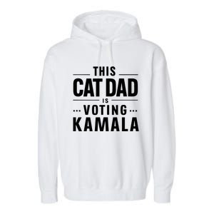 Cat Dad Voting For Kamala President Harris 2024 Vote Blue Garment-Dyed Fleece Hoodie