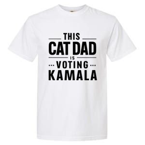 Cat Dad Voting For Kamala President Harris 2024 Vote Blue Garment-Dyed Heavyweight T-Shirt