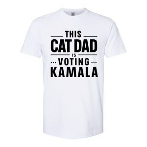 Cat Dad Voting For Kamala President Harris 2024 Vote Blue Softstyle CVC T-Shirt