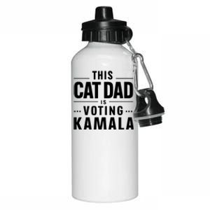 Cat Dad Voting For Kamala President Harris 2024 Vote Blue Aluminum Water Bottle