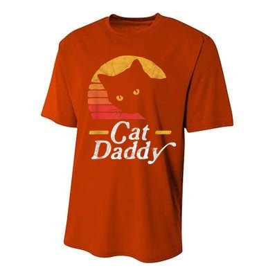 Cat Daddy Vintage Eighties Style Cat Retro Distressed Performance Sprint T-Shirt