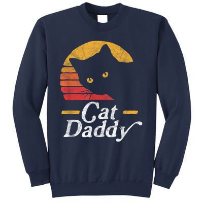 Cat Daddy Vintage Eighties Style Cat Retro Distressed Sweatshirt