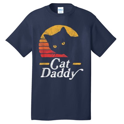 Cat Daddy Vintage Eighties Style Cat Retro Distressed Tall T-Shirt