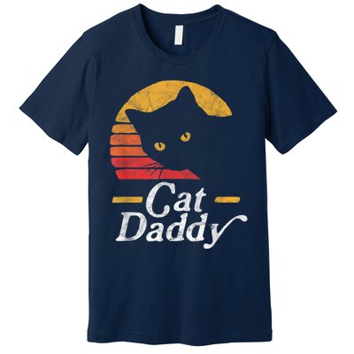 Cat Daddy Vintage Eighties Style Cat Retro Distressed Premium T-Shirt