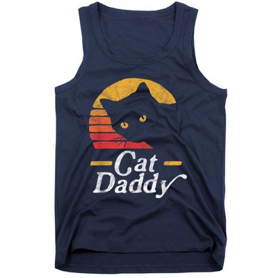 Cat Daddy Vintage Eighties Style Cat Retro Distressed Tank Top