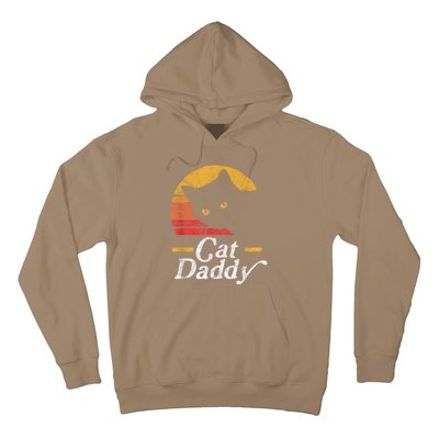 Cat Daddy Vintage Eighties Style Cat Retro Distressed Hoodie