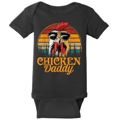Chicken Daddy Vintage Poultry Farmer Funny Fathers Day Baby Bodysuit