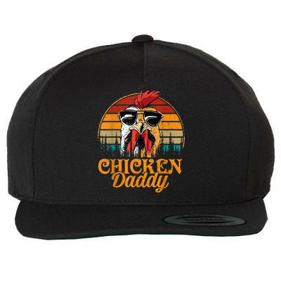 Chicken Daddy Vintage Poultry Farmer Funny Fathers Day Wool Snapback Cap