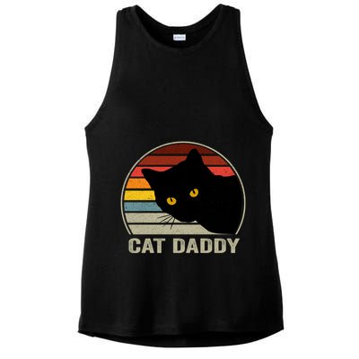 Cat Daddy Vintage Cat 80s Retro Style For Cat Dad Ladies PosiCharge Tri-Blend Wicking Tank