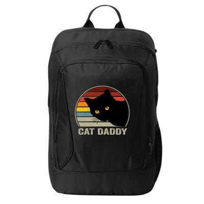 Cat Daddy Vintage Cat 80s Retro Style For Cat Dad City Backpack