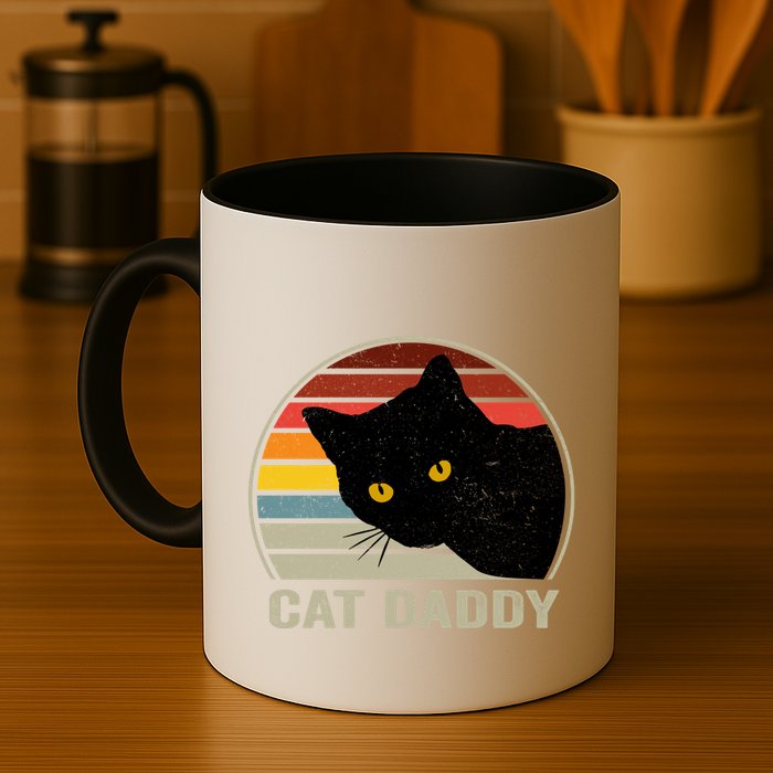 Cat Daddy Vintage Cat 80s Retro Style For Cat Dad Mug