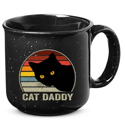 Cat Daddy Vintage Cat 80s Retro Style For Cat Dad 15oz Campfire Ceramic Mug