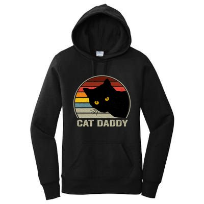 Cat Daddy Vintage Cat 80s Retro Style For Cat Dad Women's Pullover Hoodie