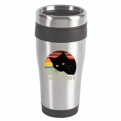 Cat Daddy Vintage Cat 80s Retro Style For Cat Dad 16oz Travel Tumbler