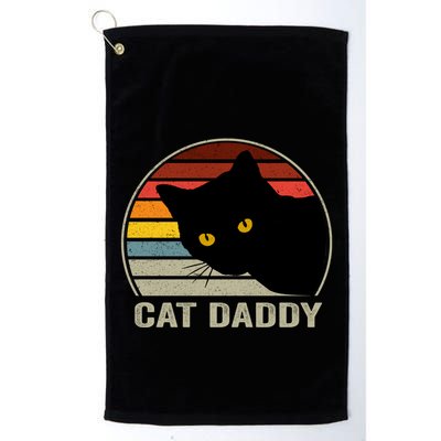 Cat Daddy Vintage Cat 80s Retro Style For Cat Dad Golf Towel