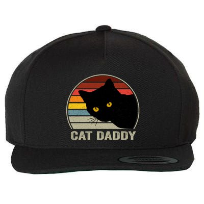 Cat Daddy Vintage Cat 80s Retro Style For Cat Dad Wool Snapback Cap