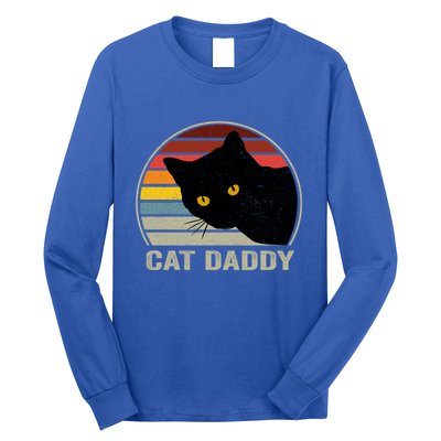Cat Daddy Vintage Cat 80s Retro Style For Cat Dad Long Sleeve Shirt