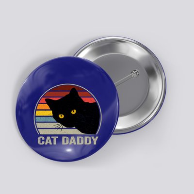 Cat Daddy Vintage Cat 80s Retro Style For Cat Dad Button