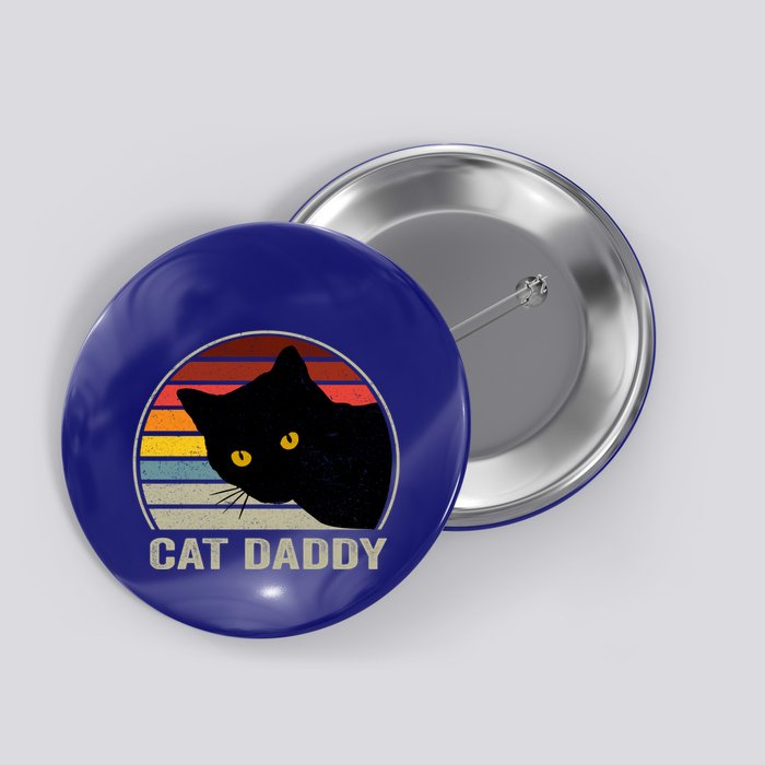 Cat Daddy Vintage Cat 80s Retro Style For Cat Dad Button