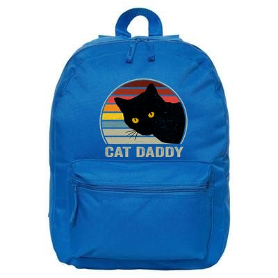 Cat Daddy Vintage Cat 80s Retro Style For Cat Dad 16 in Basic Backpack