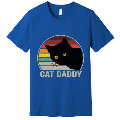 Cat Daddy Vintage Cat 80s Retro Style For Cat Dad Premium T-Shirt