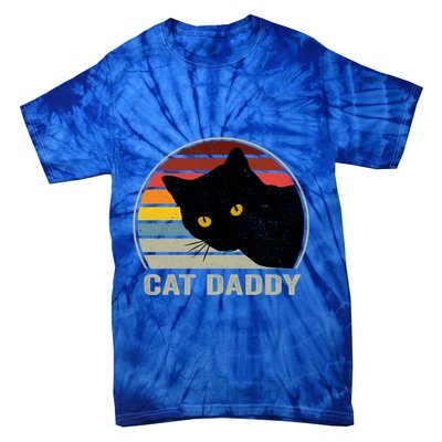 Cat Daddy Vintage Cat 80s Retro Style For Cat Dad Tie-Dye T-Shirt