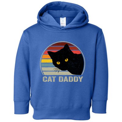 Cat Daddy Vintage Cat 80s Retro Style For Cat Dad Toddler Hoodie