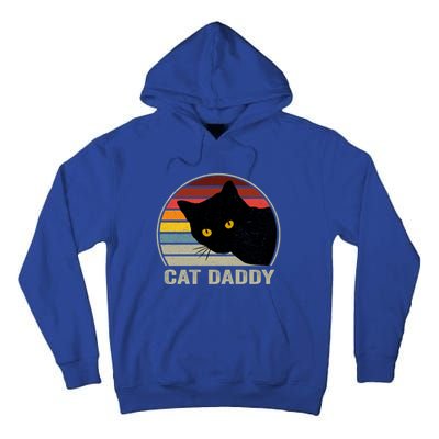 Cat Daddy Vintage Cat 80s Retro Style For Cat Dad Tall Hoodie