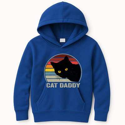 Cat Daddy Vintage Cat 80s Retro Style For Cat Dad Kids Hoodie