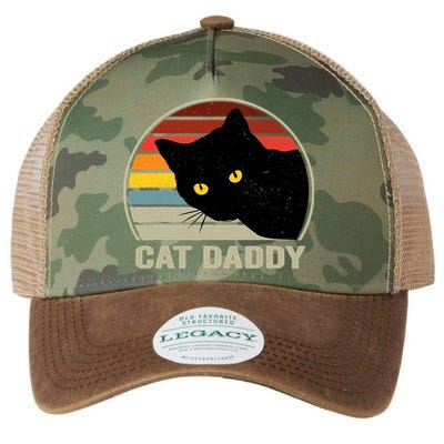 Cat Daddy Vintage Cat 80s Retro Style For Cat Dad Legacy Tie Dye Trucker Hat