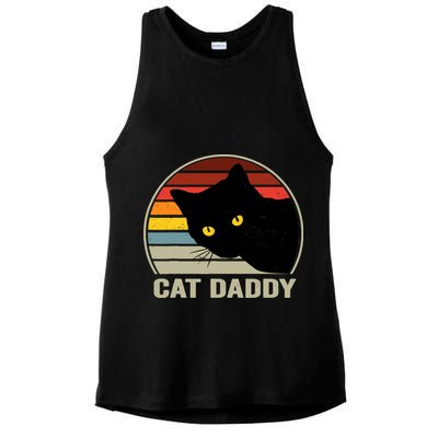 Cat Daddy Vintage Cat 80s Retro Style For Cat Dad Ladies PosiCharge Tri-Blend Wicking Tank