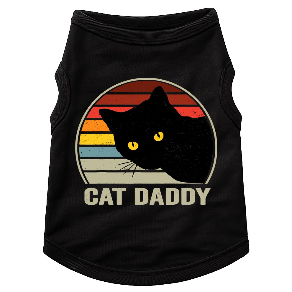 Cat Daddy Vintage Cat 80s Retro Style For Cat Dad Doggie Tank