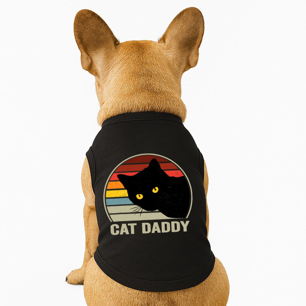 Cat Daddy Vintage Cat 80s Retro Style For Cat Dad Doggie Tank