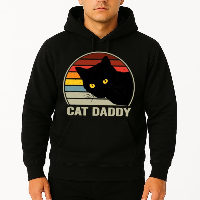 Cat Daddy Vintage Cat 80s Retro Style For Cat Dad Hoodie