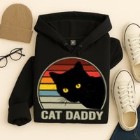 Cat Daddy Vintage Cat 80s Retro Style For Cat Dad Hoodie