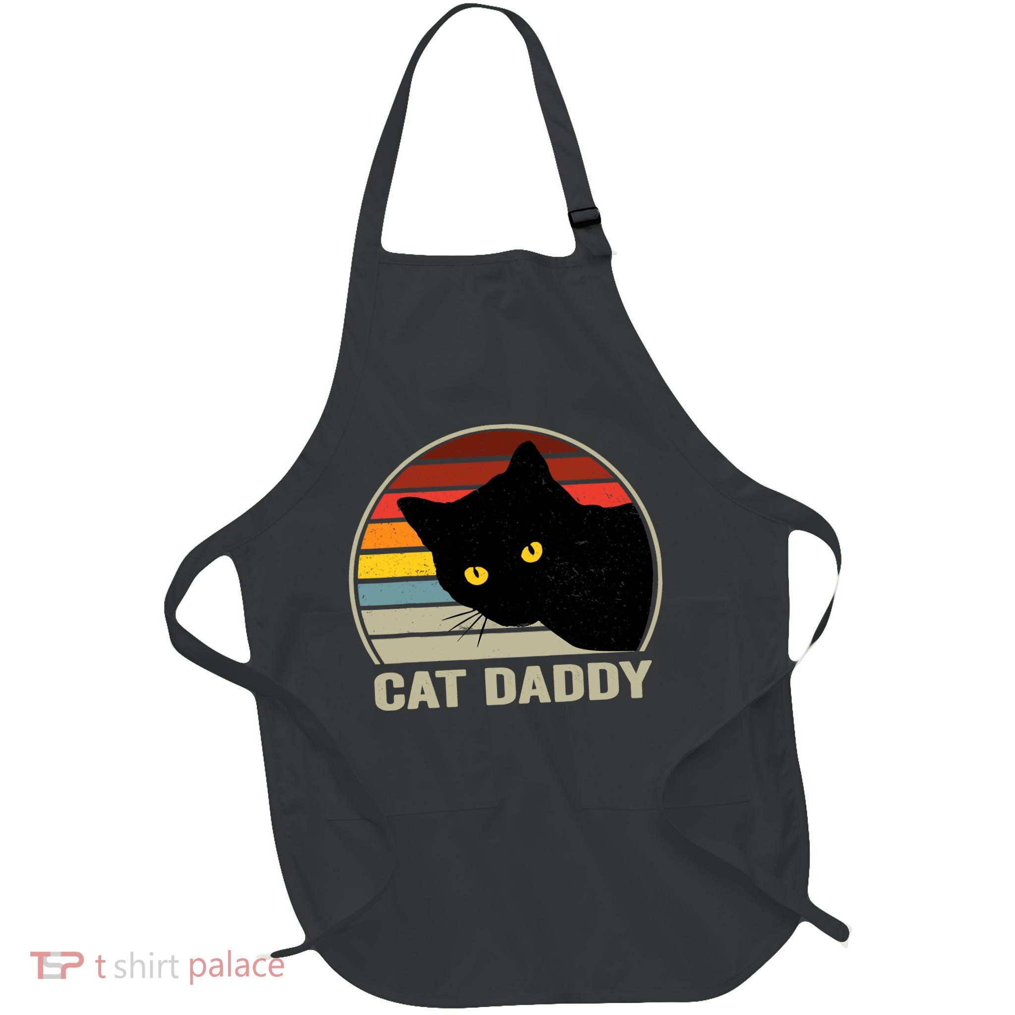 Cat Daddy Vintage Cat 80s Retro Style For Cat Dad Apron