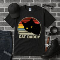 Cat Daddy Vintage Cat 80s Retro Style For Cat Dad Tall T-Shirt