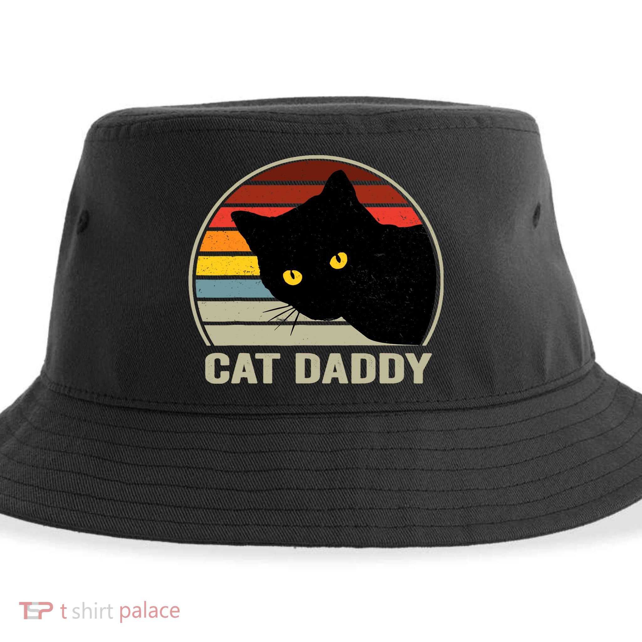 Cat Daddy Vintage Cat 80s Retro Style For Cat Dad Sustainable Bucket Hat