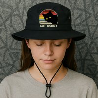 Cat Daddy Vintage Cat 80s Retro Style For Cat Dad Bucket Hat
