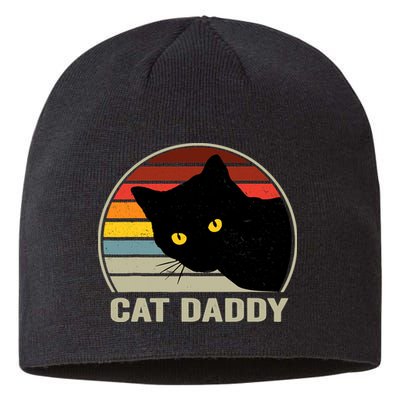 Cat Daddy Vintage Cat 80s Retro Style For Cat Dad Sustainable Beanie