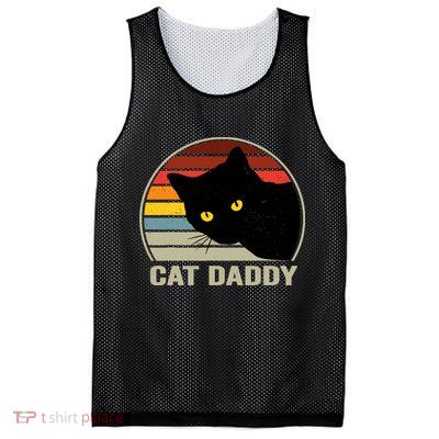 Cat Daddy Vintage Cat 80s Retro Style For Cat Dad Mesh Reversible Basketball Jersey Tank