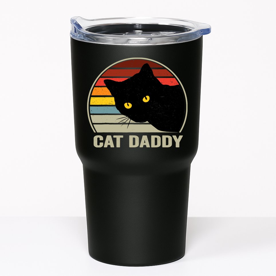 Cat Daddy Vintage Cat 80s Retro Style For Cat Dad Tumbler