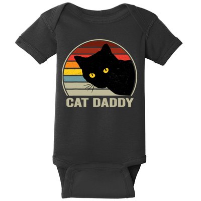 Cat Daddy Vintage Cat 80s Retro Style For Cat Dad Baby Bodysuit