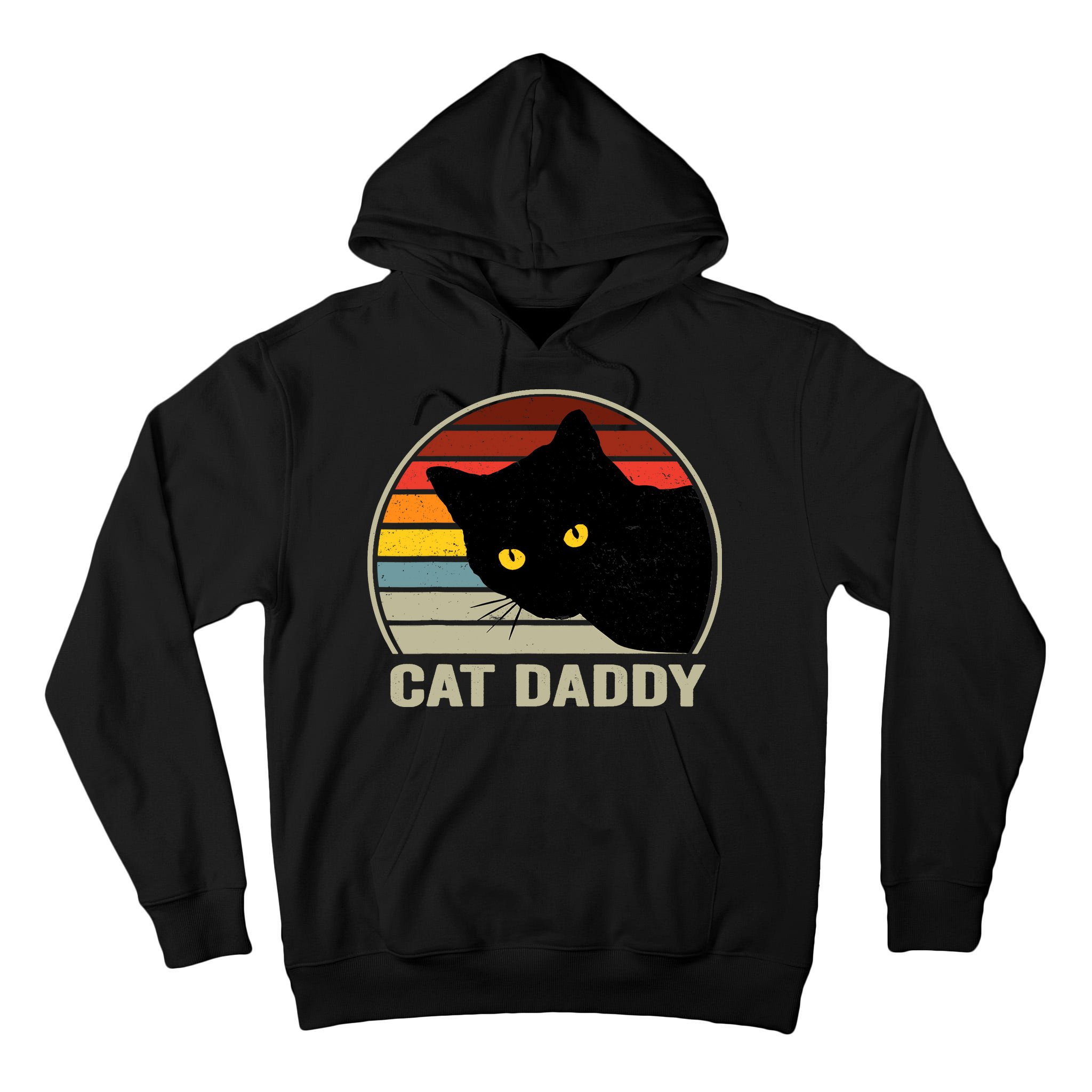 Cat Daddy Vintage Cat 80s Retro Style For Cat Dad Tall Hoodie